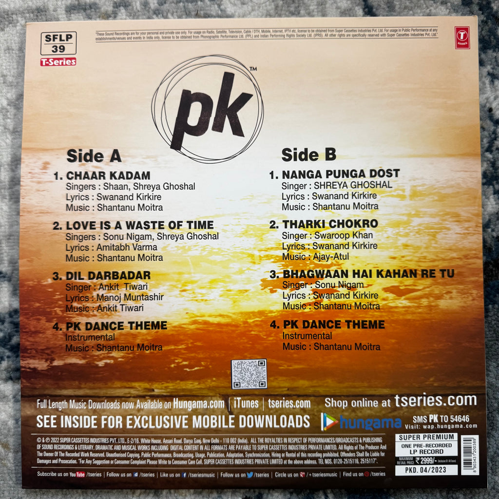 Shantanu Moitra – PK – Bollywood Soundtrack – Purple Vinyl LP